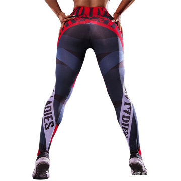 Gym fitness customized striped with letter yoga pants tights butt lift sweatpants women